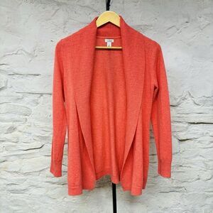 LL Bean Sweater Womens Small Open Front Cardigan Pink Cashmere Casual Ladies